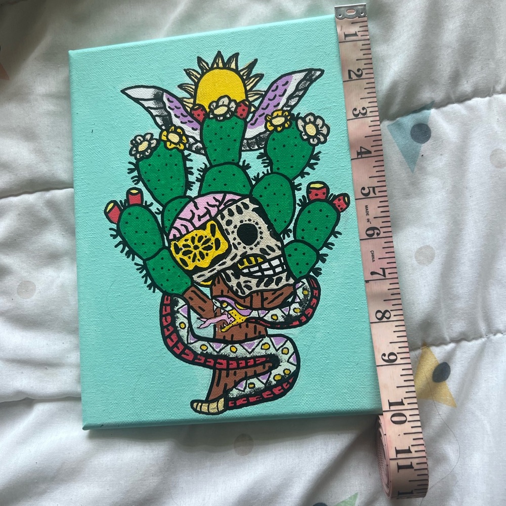 Mexican skull with cactus Style art - Picture 2 of 3